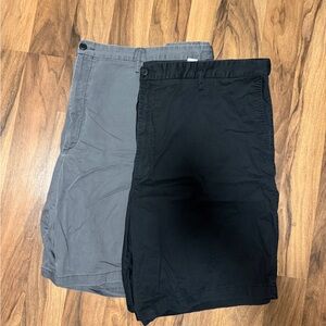 Claiborne Men's Black and Gray Flat Front Shorts